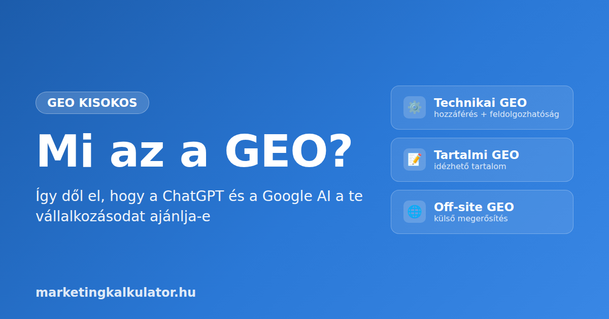 Mi az a GEO (Generative Engine Optimization)? – a három terület: technikai, tartalmi és off-site GEO
